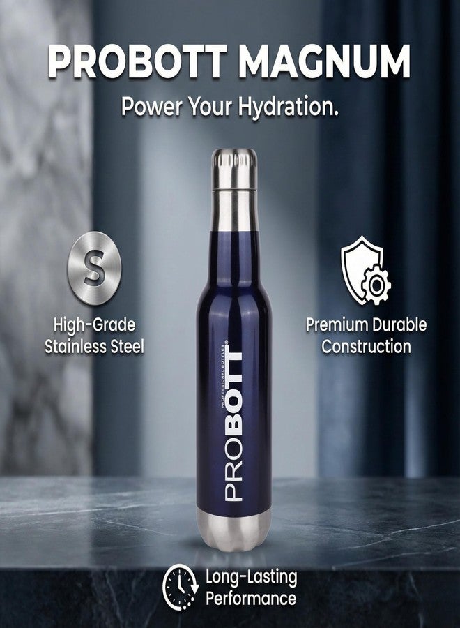 Probott Magnum 500 ml Stainless Steel Vacuum Flask Hot and Cold Water Bottle, Blue - Image 2